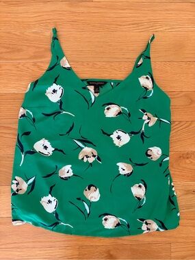 Banana Republic Emerald Green Floral Silk-Blend Cami